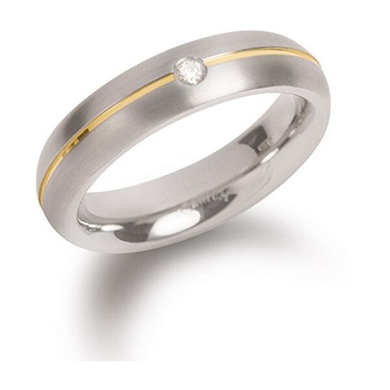 Boccia Titanium Poročni prstan iz titana z diamantom 0130-06