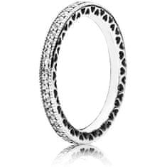 Pandora Ljubezenski prstan s kristali 190963CZ (Obseg 54 mm)