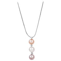 JwL Luxury Pearls Fina ogrlica z biserjem in cirkoni JL0425 (veriga, obesek)