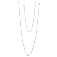 JwL Luxury Pearls Dolga ogrlica iz belih pristnih biserov JL0427