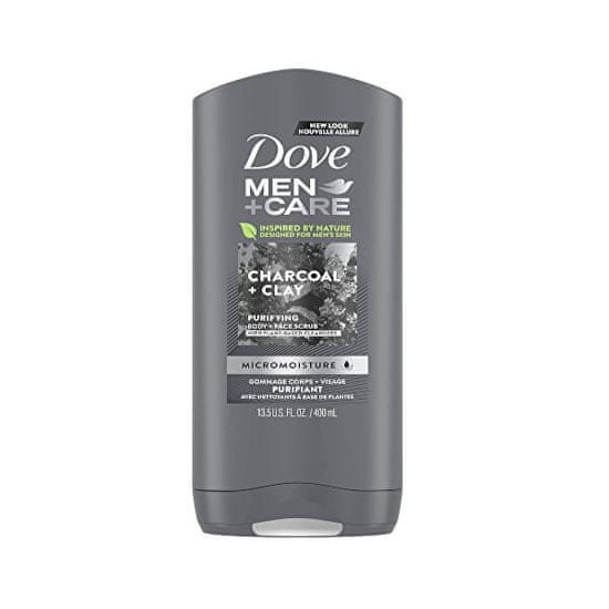 Dove Moški + Care Charcoal in gel za tuširanje ( Body And Face Wash)
