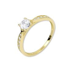 Brilio Zlati prstan s kristali 229 001 00753 (Obseg 57 mm)