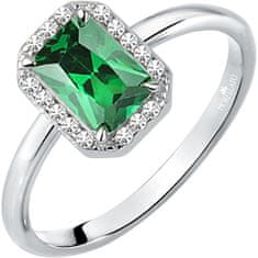Morellato Bleščeč srebrn prstan z zelenim kamnom Tesori SAIW76 (Obseg 54 mm)