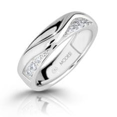 Modesi Modni srebrni prstan z cirkoni M16026 (Obseg 58 mm)