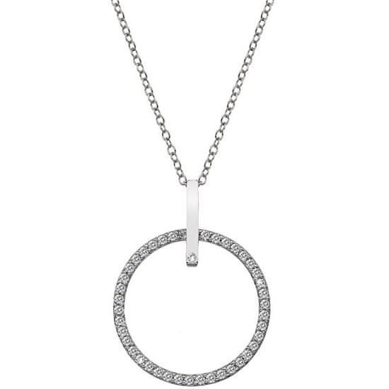 Hot Diamonds Srebrna ogrlica s pravim diamantom Flora DP718 (veriga, obesek)