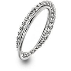 Hot Diamonds Luksuzen srebrni prstan s pravim diamantom Jasmine DR210 (Obseg 58 mm)