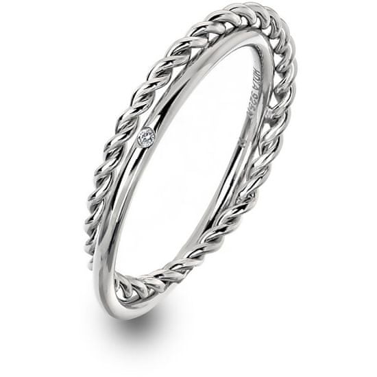 Hot Diamonds Luksuzen srebrni prstan s pravim diamantom Jasmine DR210