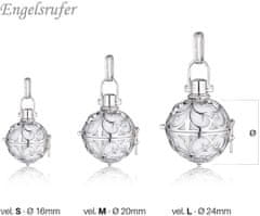 Engelsrufer Srebrni obesek Angelski zvonec z belim zvoncem ER-01 (Premer 20 mm)