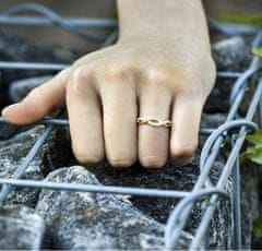 Beneto Pozlačen srebrni prstan s kristali AGG192 (Obseg 60 mm)