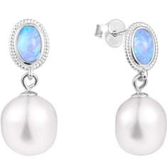 JwL Luxury Pearls Luksuzni uhani s pristnim baročnim biserom in opalom JL0583