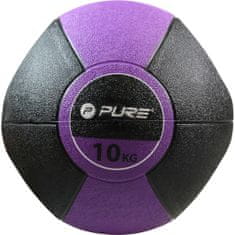 shumee Pure2Improve Medicinska žoga z ročaji, 10 kg, vijolična