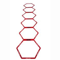 Vidaxl Pure2Improve Koordinacijska lestev, 6 šestkotnikov, rdeča