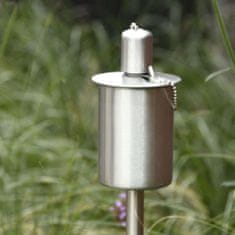 shumee Esschert Design Oljna svetilka, stoječa na drogu, iz nerjavečega jekla