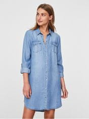 Vero Moda Ženska obleka VMSILLA 10184172 Light Blue Denim (Velikost XS)