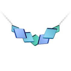 Preciosa Nekonvencionalna jeklena ogrlica Fragmentum z modrim kristalom 7374 67
