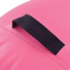 Greatstore Napihljiv gimnastični valj s tlačilko 120x75 cm PVC roza