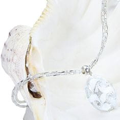 Lampglas Elegantna ogrlica iz bele čipke z Lampglas s čistim srebrom NP1