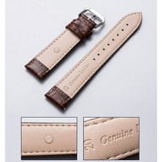 4wrist Leather strap with crocodile pattern - Black (Širina 20 mm)
