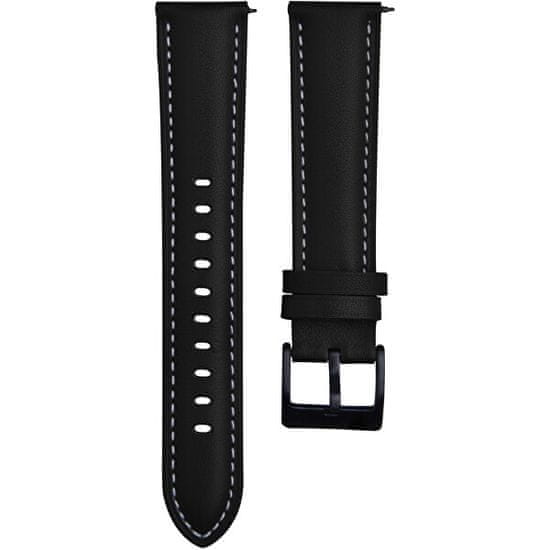 4wrist Leather strap with stitching - Black