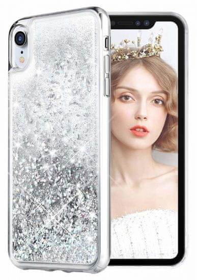 Ovitek za Samsung Galaxy A51, silikonski, prozoren, s srebrnimi bleščicami