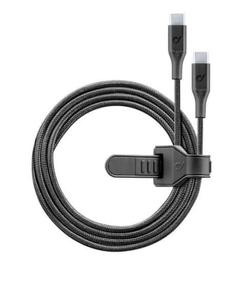 CellularLine USB kabel, USB-C na USB-C, 1,2m, črn