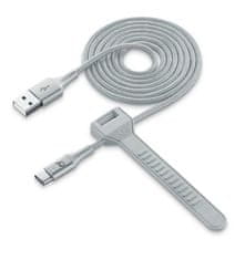 CellularLine USB kabel, USB-C na USB-C, 1,2m, srebrn