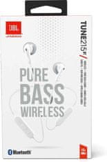 JBL Tune 215BT Bluetooth slušalke, bele - odprta embalaža