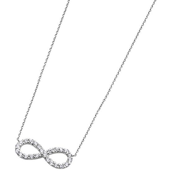 Lotus Silver Bleščeča ogrlica iz srebra s prozornimi cirkoni Infinity LP1253-1 / 1