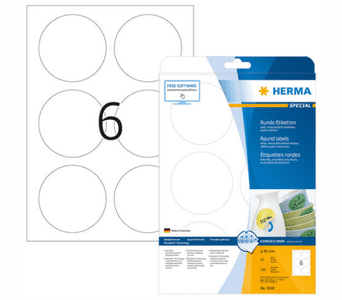   Herma 5068 etikete, odlepljive, okrogle, Ø 85 mm, bele, 150/1 