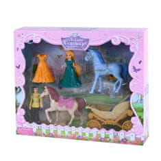 Zaparevrov Komplet kočije s konji in princeso s snemljivo obleko