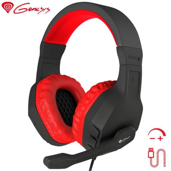 Genesis Argon 200 gaming slušalke, mikrofon, črno-rdeče