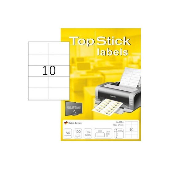 Herma Top Stick 8734 etikete, 105 x 57 mm, bele, 100/1