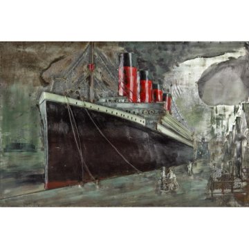 LAALU.cz Kovinska slika parnika 120 x 80 x 6 cm