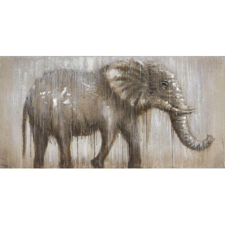LAALU.cz Ročno poslikana slika s slonom 140 x 70 cm
