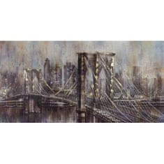 LAALU.cz Ročno poslikana slika Brooklynski most 140 x 70 cm