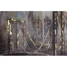 LAALU.cz Ročno poslikana slika Brooklynski most 140 x 70 cm