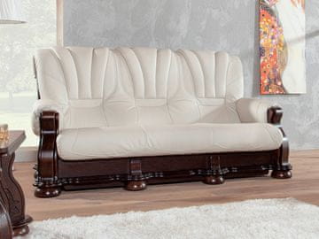 Pyka Usnjen trosed Cezar III - wenge / belo (White snow)