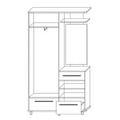 nabbi Predsoba z visečim panelom in ogledalom Naven WSM - hrast sonoma / wenge magic
