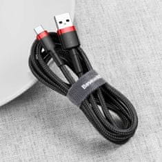 NEW Vzdržljiv najlonski kabel USB - USB-C QC3.0 3A 0,5M črna/rdeča