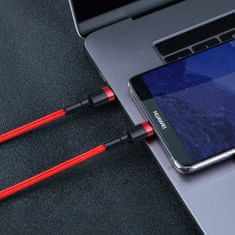NEW Robusten pleten kabel USB-C z USB-C QC3 2 m - črno/sivo