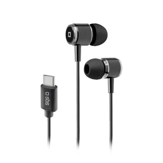 SBS Stereo sušalke z mikrofonom, USB Tip-C, črne