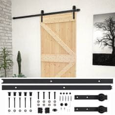 Greatstore Drsna vrata s kompletom vodil 100x210 cm trdna borovina