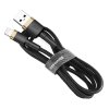Cafule Cable zmogljiv najlonski kabel USB / Lightning QC3.0 2.4A 1M črno-zlati kabel (CALKLF-BV1)