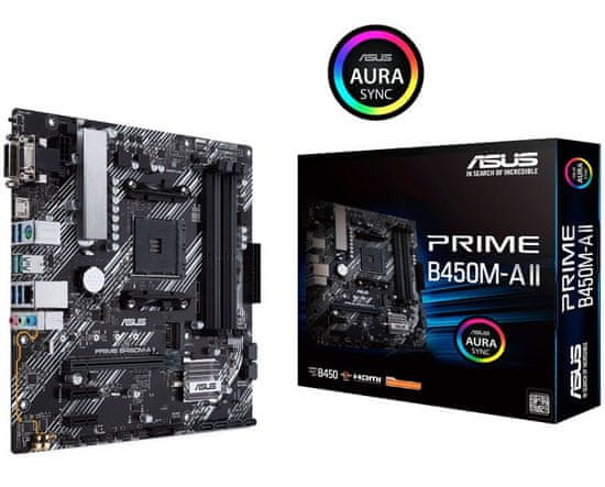 ASUS Prime B450M-A II osnovna plošča, AM4, DDR4, mATX