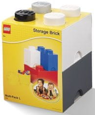 LEGO Multi-Pack škatle za shranjevanje s 4 kosi, črna, bela, siva