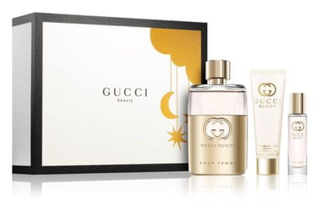  Gucci Guilty darilni set za ženske - 2 x parfumska voda, 90 ml in 15 ml + losjon za telo, 50 ml 