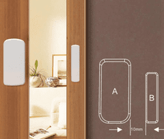 Secutek Brezžični magnetni senzor za vrata/okna z opozorilom o praznih baterijah