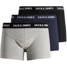 Jack&Jones 3 PAKET - moški bokserji JACANTHONY 12160750 Black - Blue noči - LGM (Velikost S)