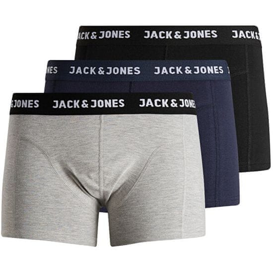 Jack&Jones 3 PAKET - moški bokserji JACANTHONY 12160750 Black - Blue noči - LGM