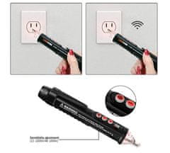Netscroll Preizkuševalec električne napetosti, brezkontaktno merjenje napetosti, indikacija toka z LED bliskom, LED svetilka, zvočni indikator napetosti, ZapTest
